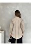 Front Pleated Balloon Sleeve Casual Stylish Evening Women's Shirt - 6