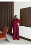 Buketli̇ Women's Jacket, Skirt and Trousers Set with Pleated Detail and Belted Two-Piece Set - 5