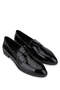 Women's Genuine Leather Black Patent Leather Loafers - 2