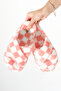 Women's Pink Crocodile Patterned Cross Plush House Slippers - 2