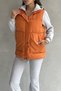 Stand Collar Padded Vest with Side Pockets - 5
