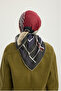 Night and Day - Burgundy - Efilia Patterned Scarf - 90X90 cm - 3