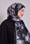 Dark Green Mixed Leaf Pattern Indian Silk Shawl - 2
