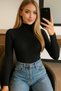 High-Necked Long Sleeve Women's Bodysuit Sweater Set of 3 - Red Main Colors - 3