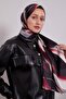 Burgundy Abstract Pattern Twill Shawl - 2