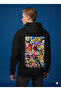Lenithra Pop Art Coca Cola Back Printed Unisex Oversize Black Hoodie