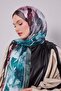 Green Mixed Leaf Pattern Indian Silk Shawl - 2