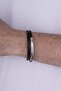 3 Row Leather Men's Bracelet with Steel Apparatus - 2