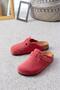 Unisex Winter Closed-Front Cork Sole Orthopedic Felt Daily House Slippers Burgundy - 4