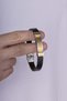 Double Color Men's Leather Bracelet with Steel Apparatus - 4