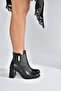 V518103109 Black Thick Heeled Women's Boots - 4