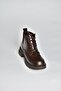 V312400309 Brown Thick Soled Lace-Up Women's Boots - 6