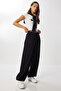 Barrel Fit Knitted Sweatpants with Stoppers Lub0254 Black - 2