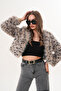 Crop Boy Basic Collar Feather Jacket - 4