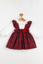 Red Plaid Girl's Skirt and Shirt Set