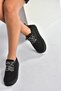 V602045402 Black Suede Thick Soled Casual Women's Shoes