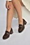 V820146304 Brown Fabric Thick Heeled Women's Shoes - 4