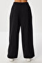 Barrel Fit Knitted Sweatpants with Stoppers Lub0254 Black - 7