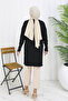 Self-Stripe Long Mercerized Cardigan N3179 Black - 4