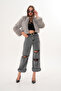 Crop Boy Basic Collar Feather Jacket - 2