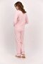 8765 Women's Long Sleeve Shirt Pajama Set-Pink - 2