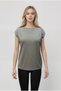 Grey Crew Neck Glitter Short Sleeve Women's T-Shirt Sky Glitter S/S Top - 2