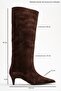 Siora Brown Suede Genuine Leather Women's Short Heeled Boots - 6