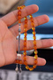 Yellow Barley Cut Silver Tassel Fire Amber Prayer Beads 201024571 - 3