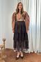 Brown Layered Detailed Lined Lace Skirt - 4