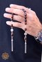 Capsule Cut Silver Tassel Czechoslovakia Crimp Zaza Amber Prayer Beads 201024546