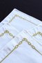 American Service Set of 2 Linen Gold Glitter Embroidered Square Placemats for Dining Table - 8