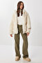Hooded Oversize Faux Fur Coat Lci0041 Bone - 4