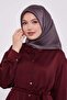 وشاح حريري بنمط منقوش باللون الأسود الداكن - 3