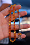 Yellow Barley Cut Silver Tassel Fire Amber Prayer Beads 201024571 - 5