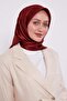 وشاح حريري بنمط خلية النحل باللون العنابي الداكن - 2
