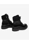 Women's Black Genuine Leather Military Boots 5K2Ub35341 - 4