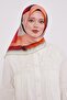 وشاح قطني بنمط خطوط خضراء زيتية - 2