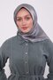 وشاح حريري بنمط قرص العسل الرمادي - 3