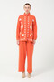 Embroidered Hera Fabric Double Suit 8562 Orange - 7