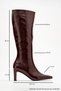Lume Burgundy Patent Leather Genuine Leather Women's Block Heeled Boots - 6