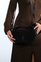 Island Black Suede Genuine Leather Women's Shoulder Bag - 2