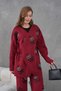 Women's Beaded and Embroidered Side-Tie Wide-Fit Knit Cardigan and Pants Set - 5