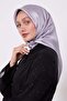 وشاح حريري بنمط قرص العسل الفضي - 2
