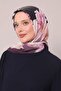 وشاح قطني بنمط زهور مخططة باللون الأرجواني - 3