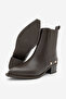 Women's Pointed Toe Cowboy Chelsea Double Elastic Trock Studded Heeled Boots Alura Brown - 7