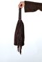 Vals Brown Suede Genuine Leather Tassel Women's Shoulder Bag - 5