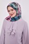 وشاح قطني منقوش باللون الأخضر المائي - 2