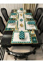 Premium |   Love Birds Green Series – 25 Piece American Service & Runner Table Set – for 6 People - 2