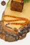 Yellow Barley Cut Silver Tassel Fire Amber Prayer Beads 201024571 - 2