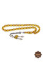 Yellow Barley Cut Crimped Amber Prayer Beads 201024702